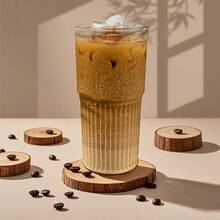 Glass Cups With Lids And Glass Straws High Borosilicate 20OZ Tumblers 2Pcs For Coffee Tea Juice Smoothies Hot/Cold Drinks At Home Office - 4 塊玻璃 - 查看 6
