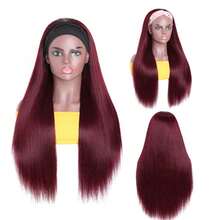 Uveous 200% Density 34 Inch 13x4 99j Burgundy Lace Front Wigs Human Hair Straight Wigs For Women Glueless 13x4 Lace Front Wigs Human Hair Colored Red Straight Lace Front Wigs Human Hair Pre Plucked Wigs - S99J - 查看 8