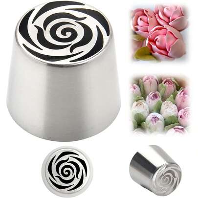 Extra große russische Spritzdüsen - Edelstahl Spritztüten-Set, geeignet für Tortendekoration, Rosen und Cupcakes, professionelles Backwerkzeug