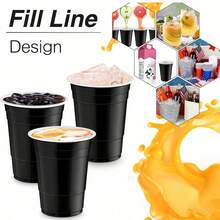 50/30/10/5 كوب أسود قابل لإعادة الاستخدام، أكواب حفلات ذهبية، أكواب متينة عالية الجودة، أكواب لعبة تنس الطاولة، أكواب عصير، أكواب مشروبات، سعة 16 أونصة، خيارين لونيين، مناسبة للاحتفالات والحفلات والأعياد والأعياد الميلادية والأعراس وديكور عيد الميلاد وعيد الشكر والهدايا لرأس السنة