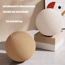 1pc Cat Toy Sisal Ball, Extra Large Self-Entertainment Gadget, Teasing Wand, Chew Toy, Squeaky Ball, Comprehensive Cat Supplies