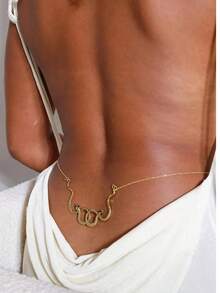 2pcs Fashionable Unique Gold Double Snake Waist Chain, Sexy Versatile Beach Body Chain Bikini Accessory, Suitable For Various Occasions, Great Gift - Gold - View 2