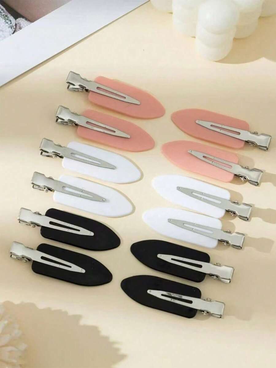 12pcs/6pcs/2pcs Black And White Pink Simple And Fashionable Women's Seamless Bangs Hair Clips Makeup Seamless Hair Clips Side Clips Suitable For Daily Face Wash, Makeup And Skin Care. Casual, Hair Accessories Hair Tools, Curly Hair Accessory, Fall,Travel,Hair Tools,Accessories Women,Hair Stuff,Fall,Hair Accessories, Travel,Hair Accessories,Accessories Women,Hair Accessory Women,Hair Tools,Hair Stuff,Stuff,Beauty Accessories,Gifts,Travel,Gifts For Women,Hair Stuff,Stocking Stuffers