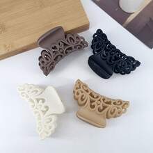 4 件空心发夹，中号，女士发饰，秋冬爪夹发夹发夹发夹发夹发夹秋季蝴蝶结适合度假装女士