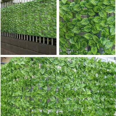 1M/3M Artificial Green Leaf Fence PanelsFaux Privacy Fence Screen For HomeOutdoor Garden Balcony Decoration
