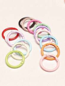 Yogodlns 10/20Pcs 33mm Colors Metal O Ring Spring Clasp Openable Round Carabiner Keychain Clips Hook Dog Chain DIY Jewelry Buckle Connector 33mm Colorful Macaron Alloy Replacement Rings For All Kinds Of Dolls Snap Hook Opening And Closing Metal Ring - Multicolor - View 7
