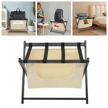 Folding Luggage Rack Foldable Luggage Stand Luggage Holder - Light Yellow Black - View 7