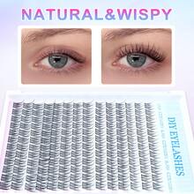 Best-Seller DIY Easy Self-Application Fish-Tail Lash Extensions |   Sectioned Individual Clusters, Soft Thin Band, Large Capacity