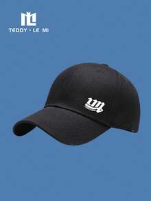 TEDDY LE MI 1pc Unisex Baseball Cap With TEDDYLEMI Letter Patch, Adjustable Strap, Outdoor Sports Style, Suitable For Home, Hiking, Fishing, Strolling