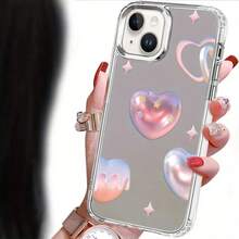 Teléfono con elegante espejo para phone 16 Pro, 15, 14, 13, 12, 11 Pro, X, XR, XS Max, 8 Plus y versiones SE2. Este teléfono de doble función también se puede usar como espejo de maquillaje. Teléfono - Plateado - Ver 4