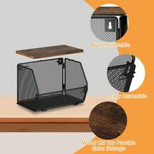 Juego de 2 cestas de frutas de metal, cesta de frutas y verduras montada en la pared con tapa, cesta de almacenamiento de frutas y verduras para cocina, adecuada para almacenar cebollas, patatas y verduras - 1 - Ver 4