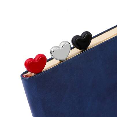 3 ชิ้น ที่คั่นหนังสือโลหะ รูปหัวใจ - ที่คั่นหนังสือสเตนเลส รูปหัวใจ, ของขวัญสำหรับคั่นหน้าสำหรับผู้หญิง, คนรักหนังสือ, เด็กผู้หญิง, เด็กผู้ชาย, ของขวัญคู่รัก