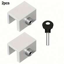 2pcs Metal Adjustable Sliding Door Lock With Keys - Vertical Security Door Lock For Pets, No Assembly Required, No Battery Needed - Multicolor - View 12