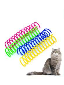 Cat Toys, Cat Spring Ball Retractable Spring Toys, Colorful Spring Tubes, Interactive Rolling Ball Colorful Lively Coils, Spring Action Toys For Caged Mice, Cat Pet Supplies Indoor, Sturdy And Long-Lasting, Encourages Cats To Exercise, Random Color