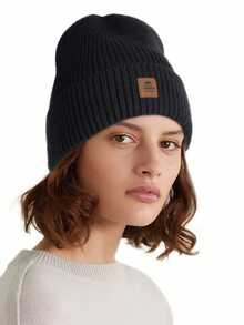 1pc Women Beanie Cuffed Thick Knitted Beanie Hat, Unisex Winter Hat Beanies Skull Cap, Outdoor Accessory