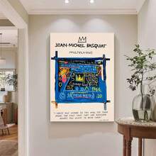 Framed Canvas Poster Print Wall Art 1pc Jean-Michel Basquiat "Multi Flavors"  Canvas Art - Vibrant Blue Wooden Crate Design With Colorful Text & Illustrations, Modern Wall Decor For Living Room Or Bedroom,  Living Room Art | Vibrant Wall Art | Wooden Frame Art, Canvas Wall Art Ready To Hang - Framed(Framed) - View 4