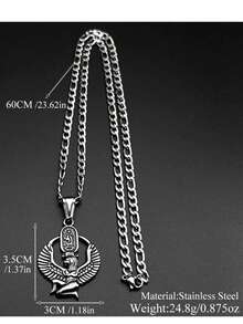Dây chuyền biểu tượng Nữ thần Sự sống Ai Cập mạ vàng bằng thép không gỉ, mặt dây chuyền hình bầu dục bí ẩn, phù hợp cho cả nam và nữ. - vòng cổ - Xem 5
