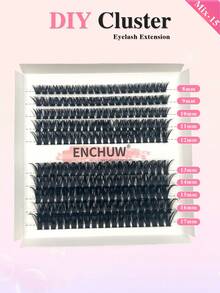 200Pcs CC Curl Fluffy Lash Clusters 80D 8-17mm Mix Thick Cluster Eyelash Extensions Wispy Individual Lashes Clusters Lashes Clusters DIY At Home
