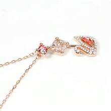 SWAROVSKI DAZZLING SWAN Light Luxury Jewelry Women's Dazzling Swan Women's Necklace Women's Light Luxury Pendant Clavicle Chain Gift For Girlfriend, Teacher, Lover, Child, Mother Birthday Gift Christmas Gift - Rose Gold - View 7