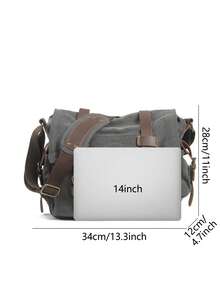 Bolso de mensajero de lona casual vintage americano, bolso cruzado de gran capacidad y sencillo para exteriores para hombres