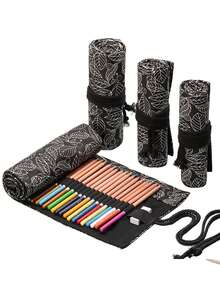 Serie cu modele florale și frunze de arțar - Artistic - Proaspăt de înaltă calitate - Pânză - Penar, Penar mic cu motive florale, Penar drăguț cu motive florale - Vine cu suport din nailon pentru pensule de machiaj (cu șnur), Rolă de creioane, Suport portabil pentru pensule, Husă pentru creioane din pânză lucrată manual, Cutie pentru creioane de mare capacitate (Unisex), Diverse modele în formă de buze, Papetărie, Înapoi la școală, Geantă