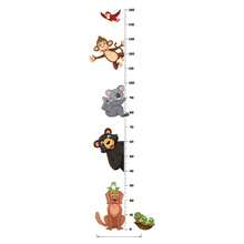 Kids Height Growth Chart Cartoon Animal Wall Ruler Sticker Removable Wall Decals For Home - Multicolor - View 7
