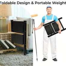 2-Step Folding Ladder With Wide Non-Slip Steps, Ideal For Home And Kitchen, Lightweight And Portable, With Sturdy Frame, Modern Design, Durable Construction - Black - View 7
