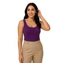 Women's Slim Visco Lycra Tank Top From S To XL Basic And Casual Spring And Summer Fashion 3020.C2 - Màu tím - Xem 7