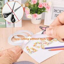 Cinta Adhesiva de Doble Cara para Bricolaje, Artes, Manualidades, Álbumes de Recortes, Sellos de Goma (Blanco, 5mm * 8m) - Blanco - Ver 5