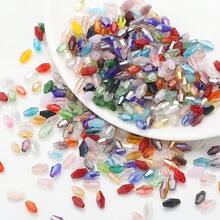 100pcs 3x6mm Double Cone Sharp Crystal AB Color Glass Beads For DIY Jewelry Making Accessories, Coated AB Color