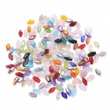 100pcs 3x6mm Double Cone Sharp Crystal AB Color Glass Beads For DIY Jewelry Making Accessories, Coated AB Color