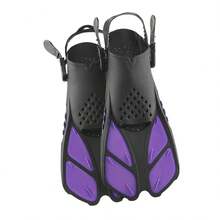 Aletas de natación con talón abierto y correa ajustable, aletas de natación portátiles y cortas adecuadas para esnórquel, buceo y natación, para adultos hombres y mujeres - Multicolor - Ver 20