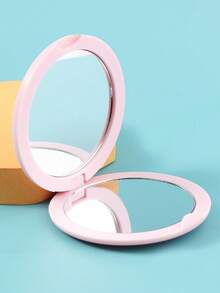 1件装翻盖小圆镜折叠便携双面镜迷你化妆镜老式随身梳妆镜迷你镜子