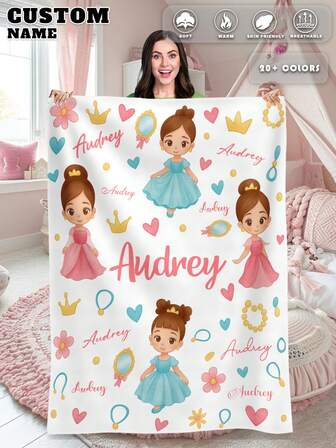1pc Custom Name Blanket For Bed,Personalized Bedding Blanket With Name, Personalized Throws Blanket, Cute Blanket,Cozy Blanket, Family Gift, Birthday Gifts, Christmas Gifts ,Personalized Gifts, Gift For Son/Daughter, Gift For Friend