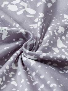 女童圣诞套装，圣诞主题印花，圆领长袖豹纹喇叭裤，女童套装，小女孩圣诞套装，女童运动套装 - 灰色 - 查看 6