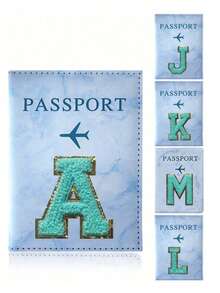 Huse de pașaport din piele PU cu litere Cheille Air Plan pentru adolescenți, accesorii de călătorie, suport pentru pașaport, husă pentru pașaport cu litere inițiale marmorate la modă, husă pentru pașaport pentru bărbați și femei, husă de călătorie portabilă cu card bancar, pașaport de afaceri, portofel din PU, pentru călătorii, zbor, înapoi la școală