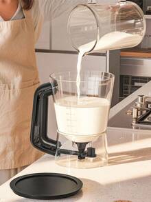 1pc Large Capacity Pancake Batter Dispenser With Measurement Markings, Plastic Baking Tool For Pancakes, Cupcakes, Waffles, Cakes, Muffins, Easy To Control, Kitchen Gadget - Black - View 2