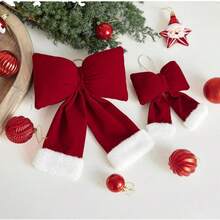 Laços de Natal, Decoração de Guirlanda de Laços, Laço Grande para Topo de Árvore de Natal, Laços de Árvore de Natal, Guirlanda de Laço, Artigos para Festa, Enfeites de Natal para Porta, Lareira, Escadas, Corrimão, Varanda, Laços de Natal, Nós de Laço de Veludo com Punho de Pelúcia Branco Super Macio para Guirlandas, Ao Ar Livre, Embrulho de Presente, Topo de Árvore, Decorações de Festa de Natal para Família no Inverno, Fita de Árvore de Luxo para Decoração, Laços de Guirlanda Portáteis, Fita de Guirlanda Portátil para Decoração de Árvore - Vermelho - Ver 9