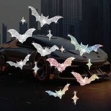 ملصقات سيارة بتصميم الخفافيش والنجوم اللامعة - ملصقات كرتونية لاصقة ذاتيًا مقاومة للتلف مناسبة للسيارات والدراجات النارية والأجهزة المحمولة، هدايا للأعياد