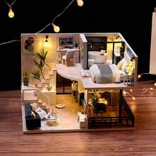 DIY 复式公寓小屋微型娃娃屋套件 1:24 比例，带家具和木制配件 - 适合青少年成人的创意建筑模型小屋，完美的阁楼生日圣诞礼物 - 彩色 - 查看 12