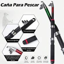 Combos de caña y carrete de pescar con caña telescópica de fibra de vidrio, bolsa de transporte para carrete giratorio, kit de caña de pescar para agua dulce y salada, kit de viaje para pesca de lubina y trucha. - Rojo - Ver 6