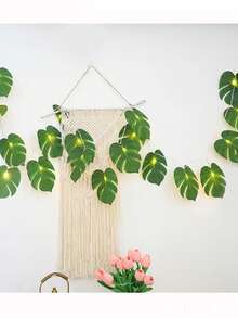 1 pieza 2 M 10 Luces Decorativas de Hojas de Palma Tropical LED Luz de Fiesta de Playa Luz de Simulación de Caparazón de Tortuga Cuerda de Luces Decorativas de Verano Elegante para Sala de Estar, Dormitorio, Balcón, Patios, Comunidades al Aire Libre, Parques, Atracciones Culturales y Turísticas, Jardines Municipales, Villas, Plazas Comerciales, Fiestas, Halloween, Festivales, Reuniones con Tema Forestal (Sin Batería)