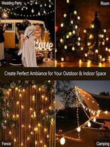 Solar-betriebene Outdoor-Lichterkette - 5 Meter 20 LED, 12 Meter 100 LED, 22 Meter 200 LED, Kristallkugel Lichterkette, mit 8 Beleuchtungsmodi, geeignet für Gärten, Camping, Weihnachtsdekoration, verschiedene Feste und Partydekorationen