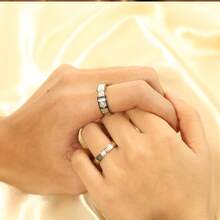 1pc His & Hers My Love Ring Stainless Steel Couples Wedding Engagement Bands For Men And Women