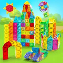 Magnetic Blocks, 150PCS Building Blocks, Magnets Building Set, STEM Construction Stacking Blocks & Montessori Learning Toy Gift For Kids 3+ Boys And Girls Preschool Kindergarden Toy, Mix Colors