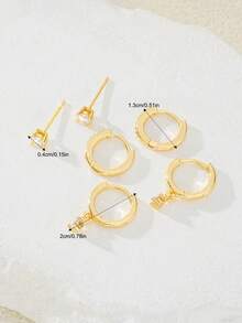 6pcs Elegant Zirconia Copper Alloy Earrings Set, Mixed Stud, Dangle & Hoop Earrings, Fashionable Jewelry Gift For Women, Suitable For Dates, Parties, Weddings, Birthdays, Daily Wear