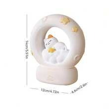 Luz nocturna de gato durmiendo RGB, luz de cama recargable por USB, luz LED colorida, lámpara de escritorio con función de degradado de color, diseño lindo, adecuada para luces decorativas en dormitorios, salas de estar y oficinas