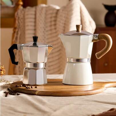 Cirelle 1 pièce Cafetière expresso italo-américaine classique - Cafetière en aluminium de 10,14 oz pour cuisinière, fonctionnement manuel, parfaite pour la maison et les restaurants. Cadeau de Noël, cadeau d'Halloween, cadeau pour la rentrée scolaire, cadeau pour la fête des enseignants