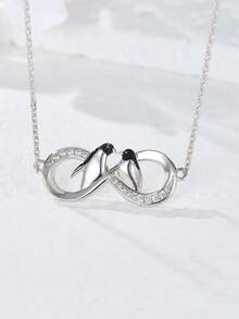 THINTIME 1 件时尚镀白金羽毛蓝心形吊坠项链，适合女性日常佩戴、夏季派对、送给朋友和家人的礼物