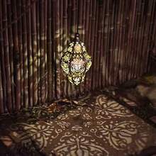 Outdoor Waterproof Hanging Solar Lantern, Moroccan Solar Lantern For Outdoor Garden Decoration, Outdoor Hanging Lantern Gardening Gift, Suitable For Yard, Terrace, Lawn Decoration Christmas - Màu vàng - Xem 8